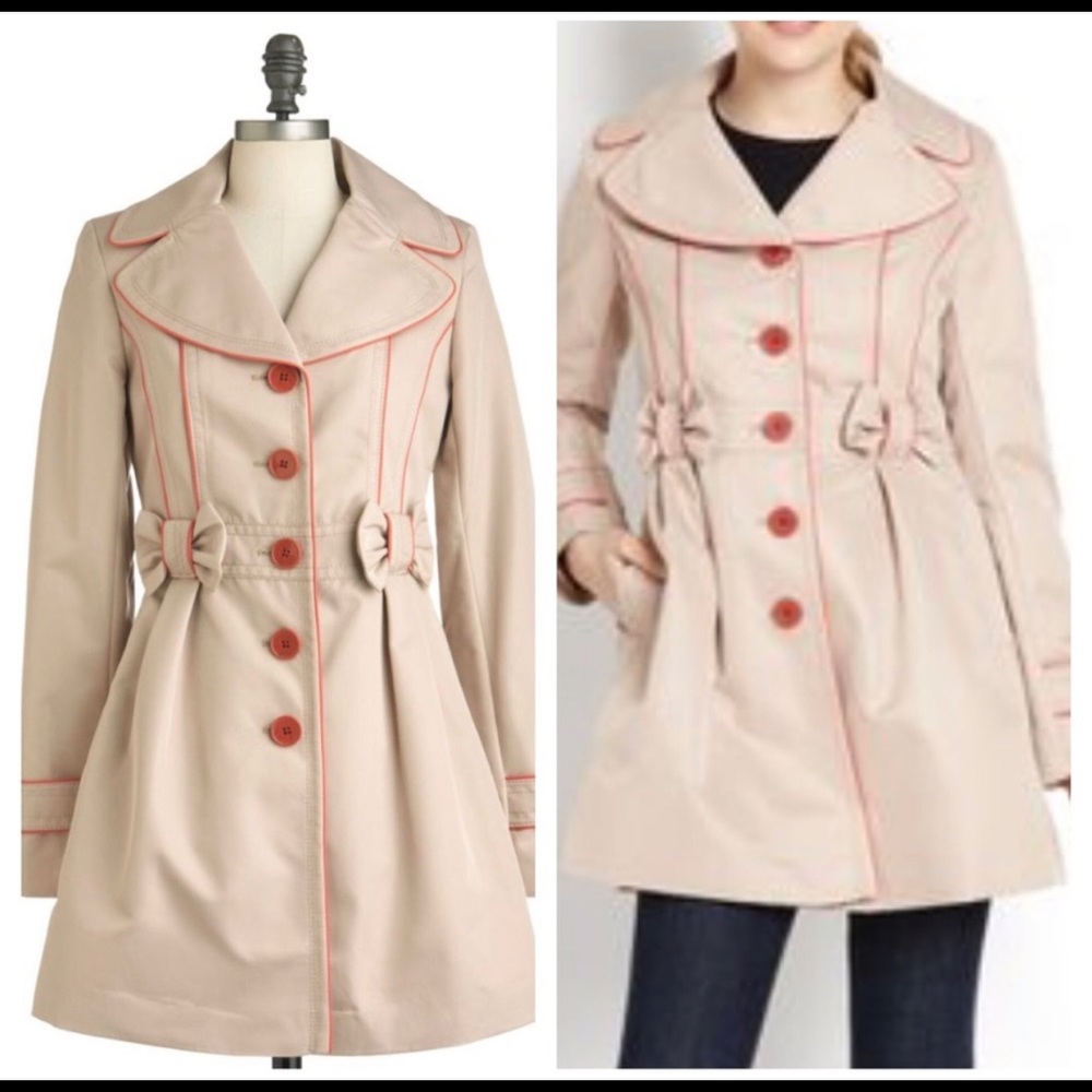 Kensie trench coat with bow accents women’s XL